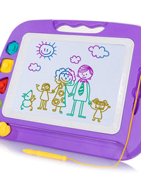 SGILE Large Magnetic Doodle Board, Magnetic Erasable Drawing Pad Gift for Kids Toddler (Purple)
