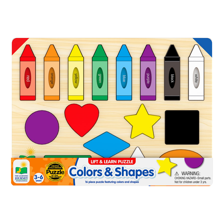 The Learning Journey: Lift & Learn Puzzle Colors & Shapes – Preschool Toys & Activities for Children Ages 3 and Up – Award Winning Educational Toy
