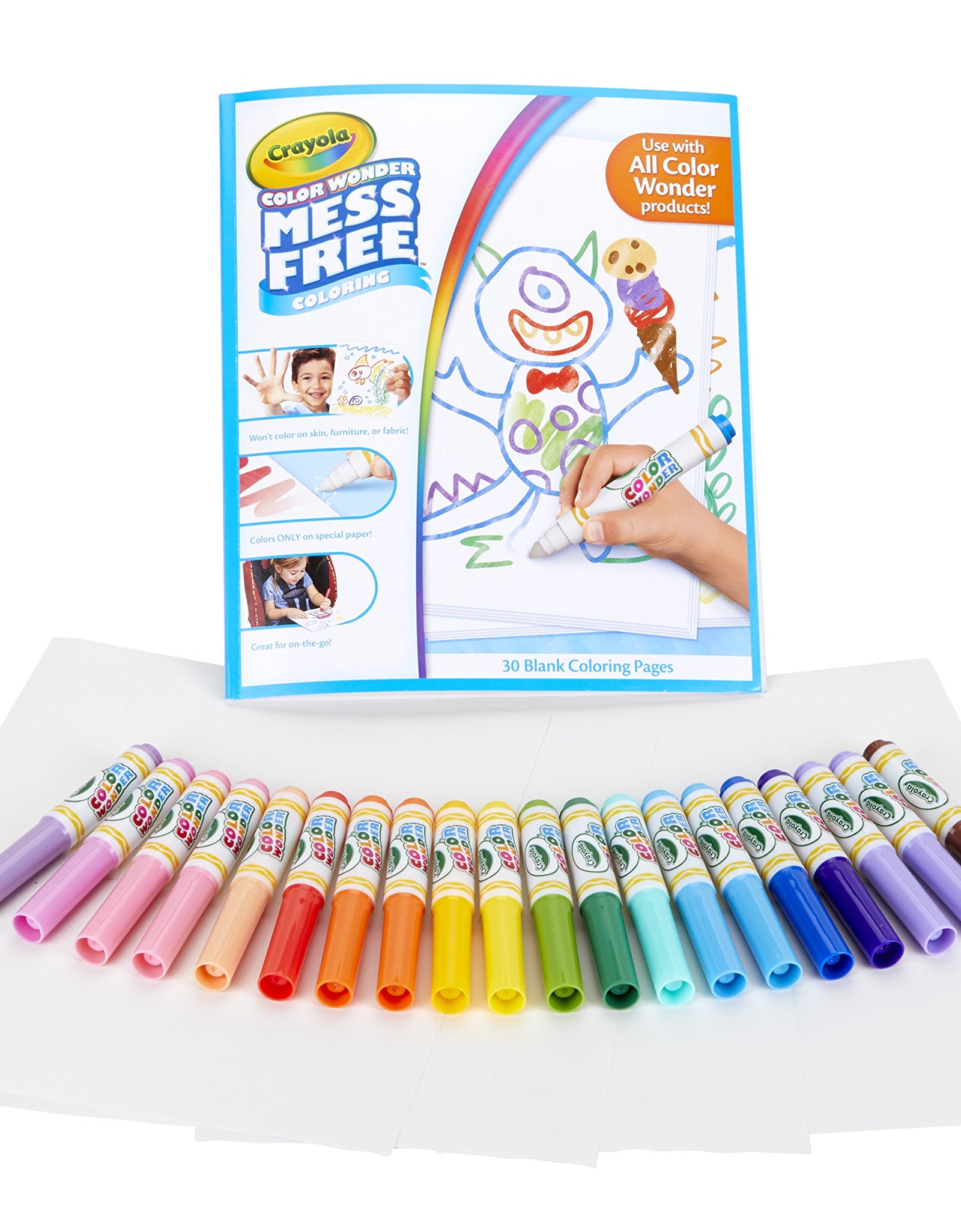 Crayola Color Wonder Mess Free Coloring Kit, 80pc, Toddler Toys, Kids Indoor Activities at Home