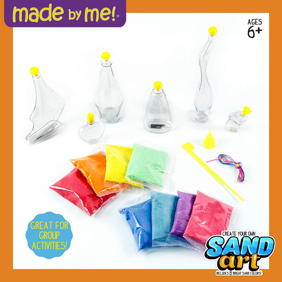 Made By Me Create Your Own Sand Art by Horizon Group Usa, DIY Kit Includes 4 Sand Bottles & 2 Pendent Bottles with 8 Bright Sand Colors, Designing Tool & More. Multicolored