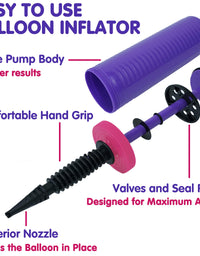 Balloon Pump Hand Held, Inflator Air Pump for Balloons - 2Way Dual Action, 2Pack: Friends can Help - Easy to Use, 100% Lifetime Satisfaction Guarantee - Sturdy Ballon Inflator Pump

