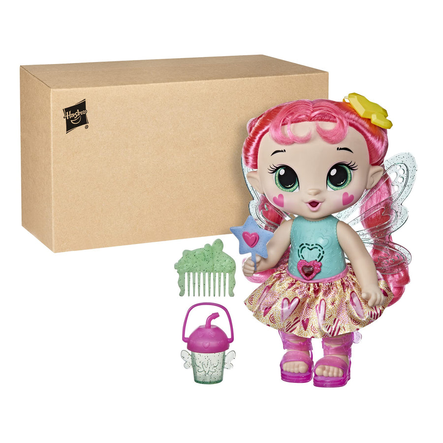 Baby Alive Glo Pixies Doll, Sammie Shimmer, Interactive 10.5-inch Pixie Doll Toy for Kids 3 and Up, 20 Sounds, Glows with Pretend Feeding