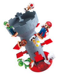 Epoch Games Super Mario Blow Up! Shaky Tower Balancing Game, Tabletop Skill and Action Game with Collectible Super Mario Action Figures
