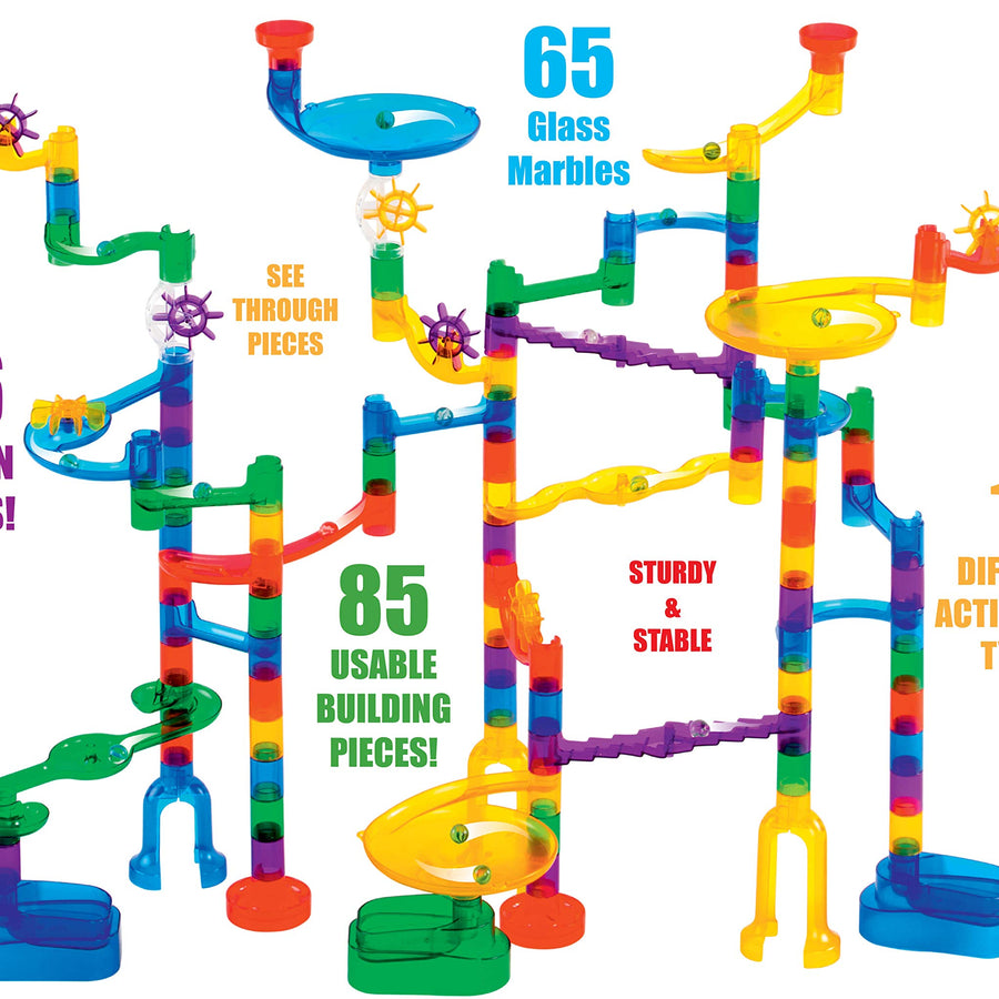 Marble Genius Marble Run Super Set - 150 Complete Pieces + Free Instruction App & Full Color Instruction Manual