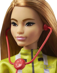 Barbie Paramedic Doll, Petite Brunette (12-in), Role-play Clothing & Accessories: Stethoscope, Medical Bag, Great Toy Gift for Ages 3 Years Old & Up
