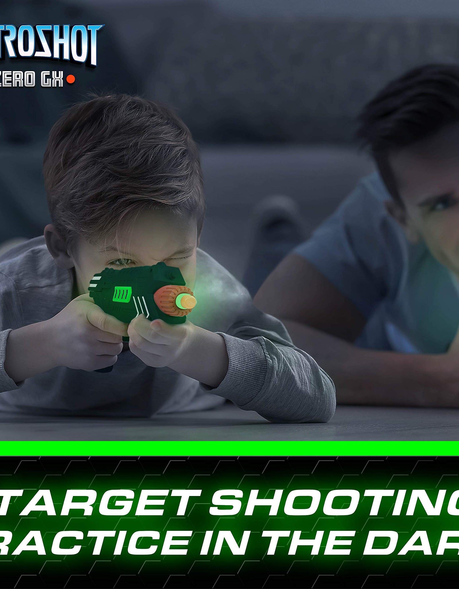 USA Toyz Astroshot Zero GX Glow in The Dark Shooting Games for Kids - Nerf Compatible Floating Ball Targets for Shooting with 1 Foam Blaster Toy Gun, 10 Floating Ball Targets, and 5 Flip Targets