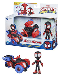 Marvel Spidey and His Amazing Friends Miles Morales Action Figure and Techno-Racer Vehicle, for Kids Ages 3 and Up
