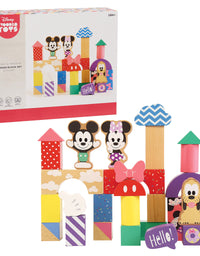 Disney Wooden Toys Mickey Mouse & Friends Block Set, 28-Piece Set Includes Mickey Mouse, Minnie Mouse, and Pluto Block Figures, Amazon Exclusive, by Just Play
