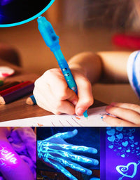 Invisible Ink Pen 24Pcs Spy Pen with UV Light Magic Marker Kid Pens for Secret Message and Birthday Party,Writing Secret Message for Easter Day Halloween Christmas Party Bag Gift
