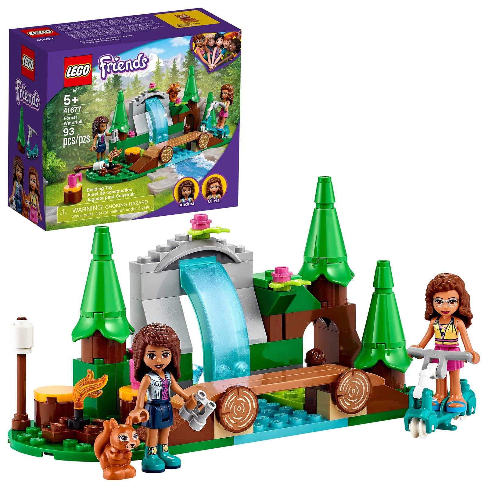 LEGO Friends Forest Waterfall 41677 Building Kit; Includes a Squirrel Toy; Ideal Gift for Kids Who Love Nature Toys; New 2021 (93 Pieces)