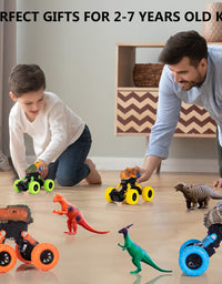 Dinosaur Toys for Kids 3-5 Boys Toddler Toys Monster Trucks Dino Toy Pull Back Cars, Christmas Birthday Gifts for Kids 2 3 4 5 6 Years Old Boys Girls
