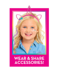 Barbie Deluxe 20-Piece Glitter and Go Styling Head, Blonde Hair and Unicorn Headband, by Just Play
