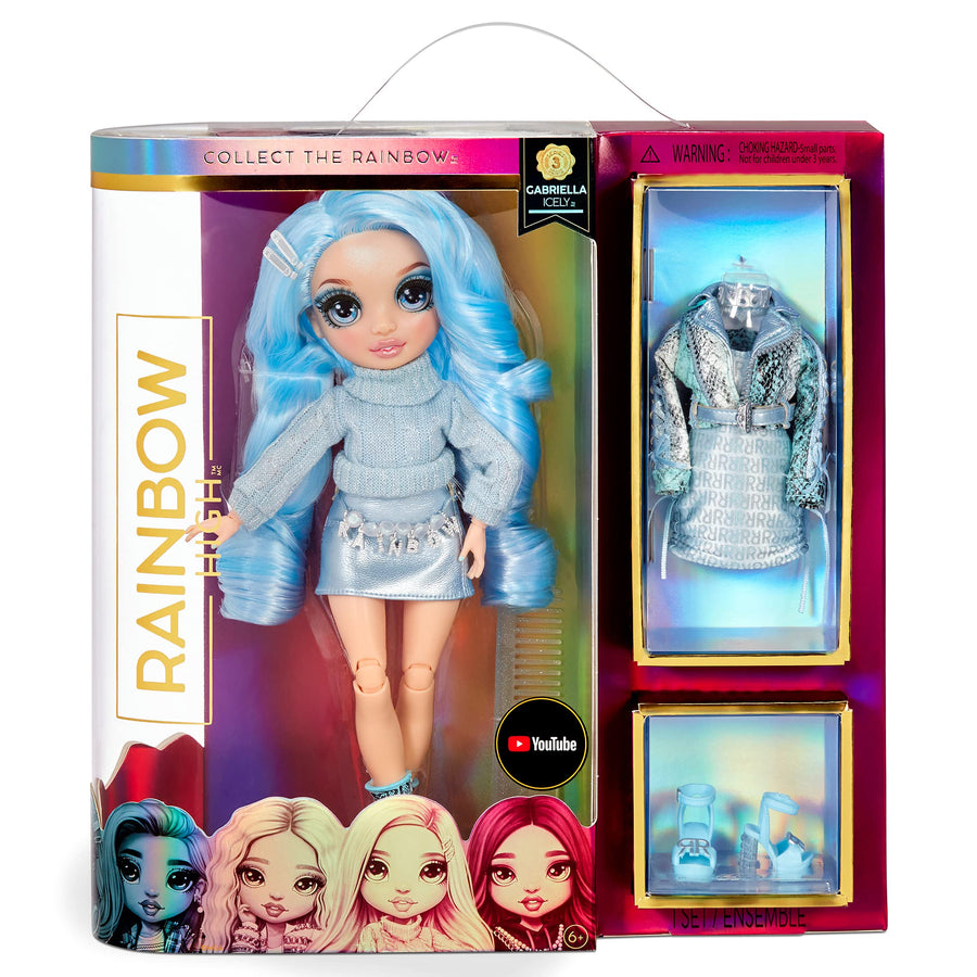 Rainbow High Series 3 Gabriella Icely Fashion Doll – Ice (Light Blue) with 2 Designer Outfits to Mix & Match with Accessories, Gift for Kids and Collectors, Toys for Kids Ages 6 7 8+ to 12 Years Old