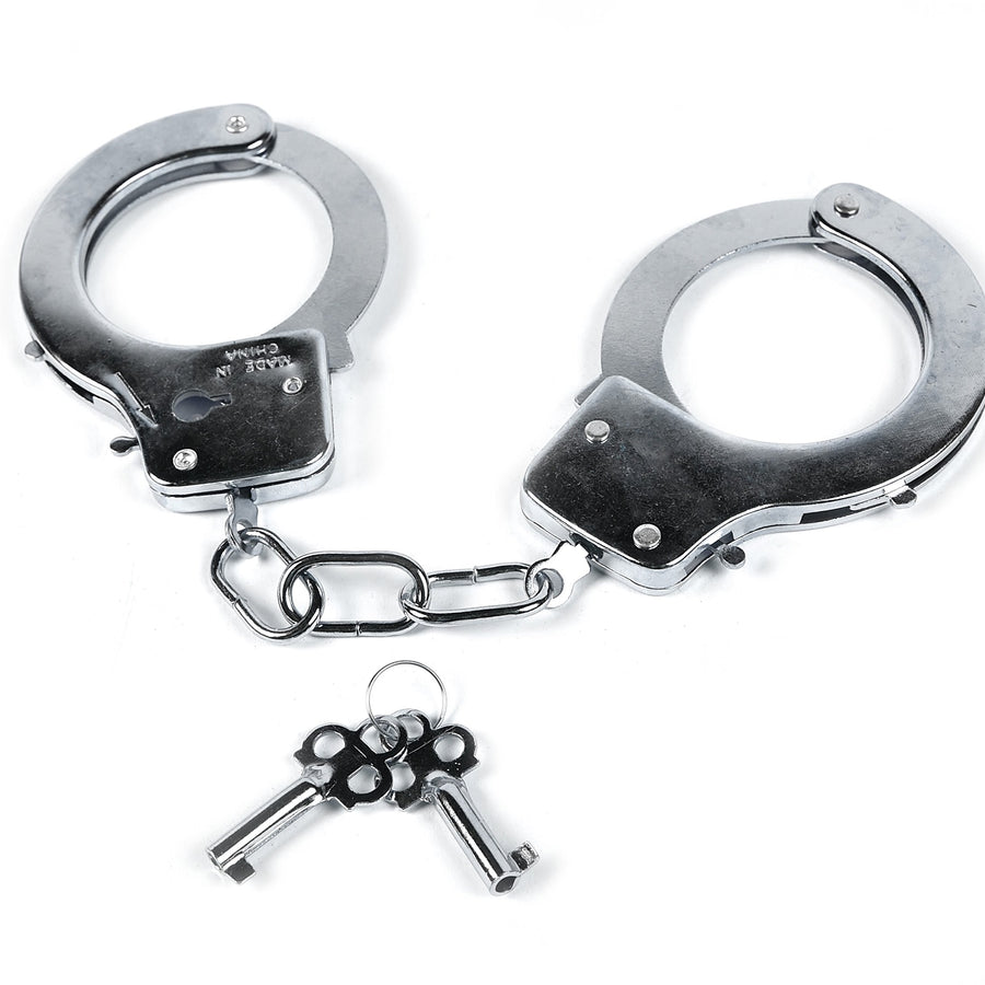 Sunny Days Entertainment Wild West Deluxe Toy Marshall Cuffs with Key – Western Handcuffs Role Play Toys | Cowboy Sheriff Police Costume for Kids | Two Keys with Safety Release – Maxx Action, Original Version, Basic pack