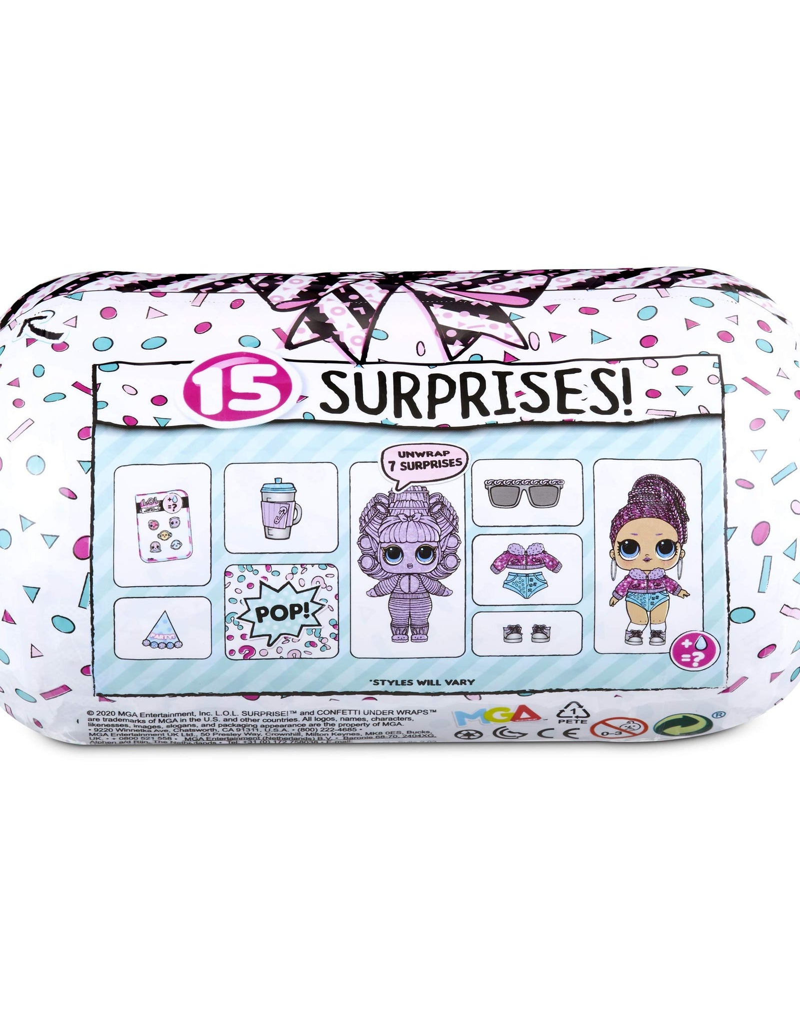 LOL Surprise Confetti Under Wraps Playset Re-Released Toy Doll with 15 Surprises - Girls Gifts Baby Doll Set with Doll Accessories - Birthday Present for Girls Ages 6-11 Years