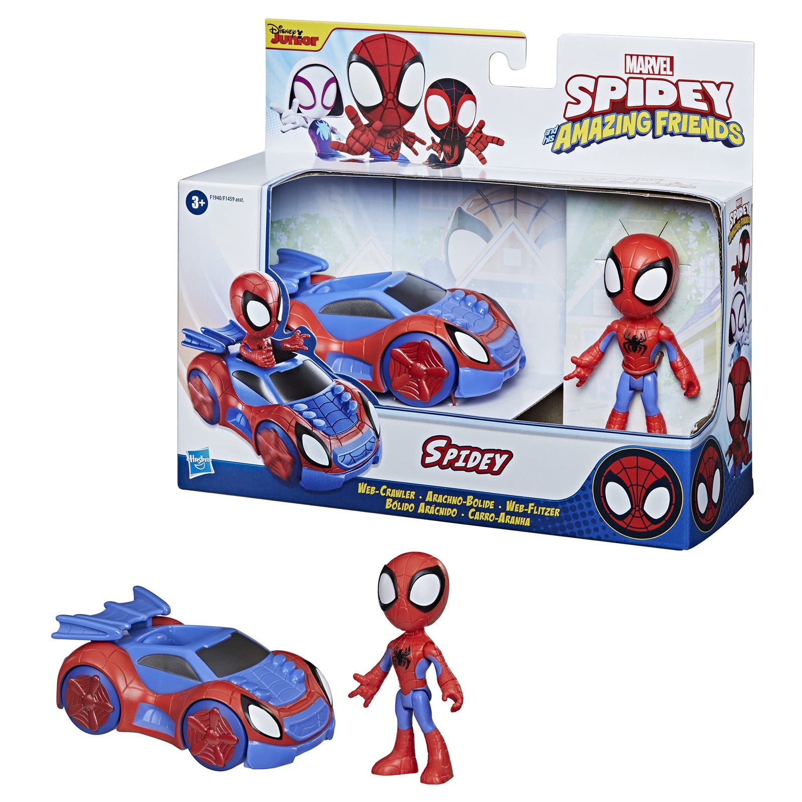 Marvel Spidey and His Amazing Friends Spidey Action Figure and Web-Crawler Vehicle, for Kids Ages 3 and Up