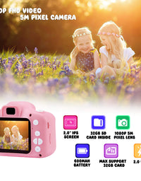 ASIUR Digital Camera for Kids, 1080P FHD Kid Digital Video Camera Children Camera with 32GB SD Card for 3-10 Years Girls
