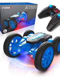 Force1 Tornado LED Remote Control Car for Kids - Double Sided Fast RC Car, 4WD Off-Road Stunt Car with 360 Flips, All Terrain Tires, LEDs, Rechargeable Toy Car Batteries, and Easy Remote
