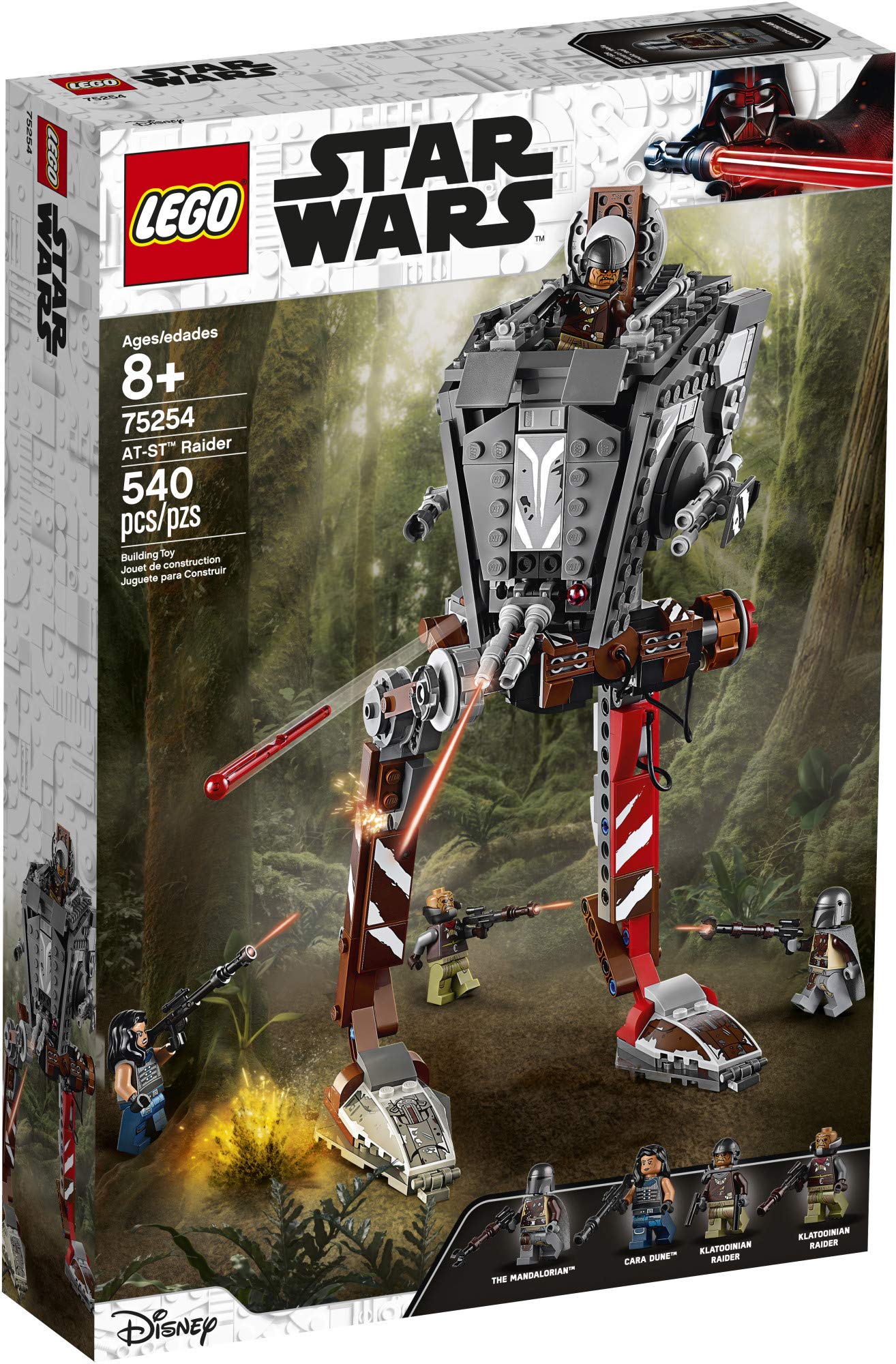 LEGO Star Wars at-ST Raider 75254 The Mandalorian Collectible All Terrain Scout Transport Walker Posable Building Model (540 Pieces)