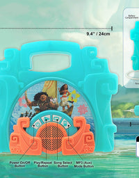 eKids Moana Sing Along Boom box Speaker with Microphone For Fans of Moana Toys, Kids Karaoke Machine with Built in Music and Flashing Lights , Montana
