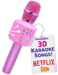 Move2Play Bluetooth & 30 Famous Songs Kids Karaoke Microphone, Gift for Girls Age 4 5 6 7 8 Years Olds
