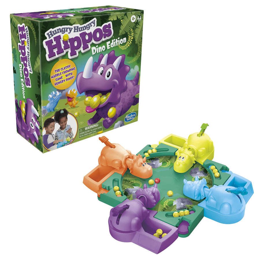 Hasbro Gaming Hungry Hungry Hippos Dino Edition Board Game, Pre-School Game for Ages 4 and Up; for 2 to 4 Players (Amazon Exclusive)