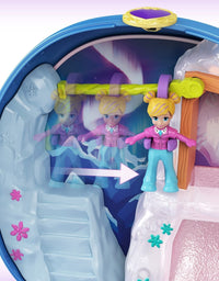 Polly Pocket Freezin' Fun Narwhal Compact with Fun Reveals, Micro Polly and Lila Dolls, Husky Dog & Sled, Polar Bear Figure & Sticker Sheet; for Ages 4 Years Old & Up
