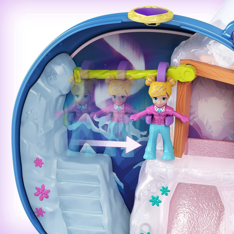 Polly Pocket Freezin' Fun Narwhal Compact with Fun Reveals, Micro Polly and Lila Dolls, Husky Dog & Sled, Polar Bear Figure & Sticker Sheet; for Ages 4 Years Old & Up