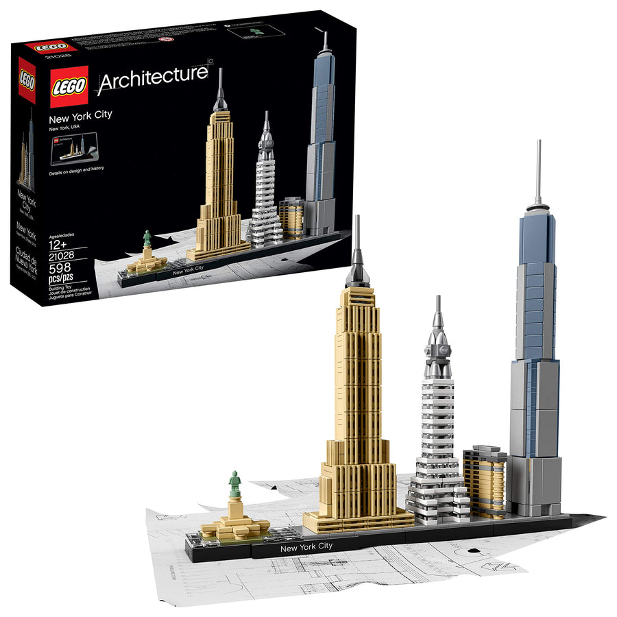 LEGO Architecture New York City 21028, Build It Yourself New York Skyline Model Kit for Adults and Kids (598 Pieces)