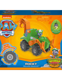 Paw Patrol, Dino Rescue Rocky’s Deluxe Rev Up Vehicle with Mystery Dinosaur Figure
