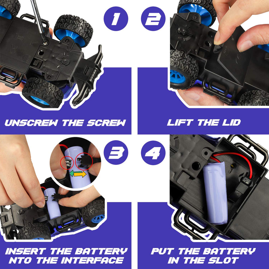 GaHoo Remote Control Car for Kids - Durable Non-Slip Off-Road Shockproof High-Speed RC Racing Car - All Terrain Electronic RC Car Toy Gifts for 3 4 5 6 7 8 Year Old Boys Girls (Dark Blue)