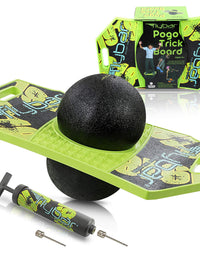 Flybar Pogo Ball for Kids, Jump Trick Bounce Board with Pump and Strong Grip Deck
