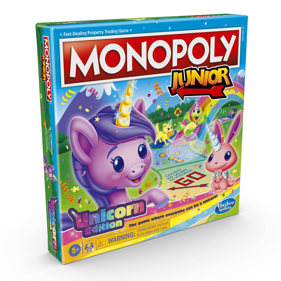 MONOPOLY Junior: Unicorn Edition Board Game for 2-4 Players, Magical-Themed Indoor Game for Kids Ages 5 and Up (Amazon Exclusive)