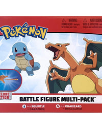 Pokemon Fire and Water Battle Pack - includes 4.5 Inch Flame Action Charizard and 2" Squirtle Action figures
