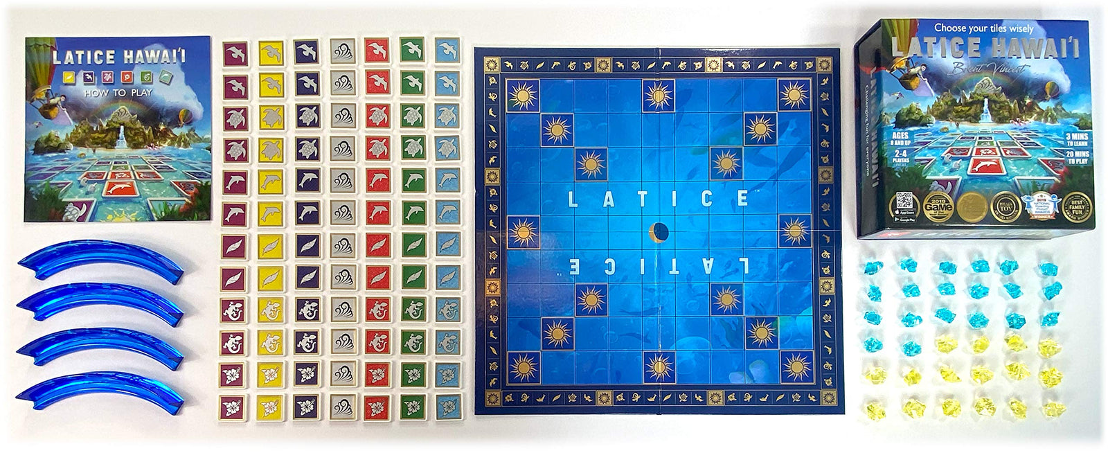 Latice Hawaii Strategy Board Game - The Multi-Award-Winning Smart New Family Board Game. Intelligent Fun for Creative People.