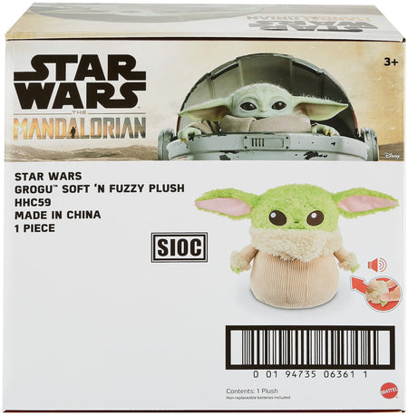 Star Wars Grogu Soft ‘N Fuzzy Plush, Fan Favorite Character, Push Hand & It Makes Noises, Collectible Gift for Fans, Collectors & Kids 3 Years & Up [Amazon Exclusive]