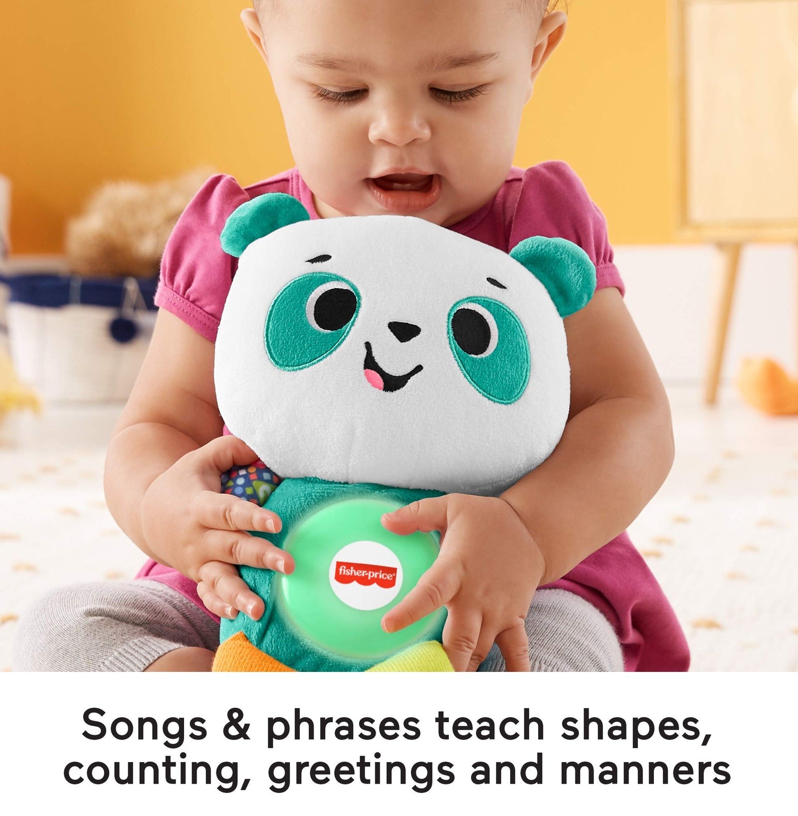 Fisher-Price Linkimals Play Together Panda, musical learning plush toy for babies and toddlers