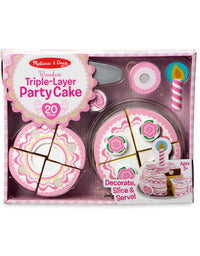 Melissa & Doug Triple-Layer Party Cake Wooden Play Food Set

