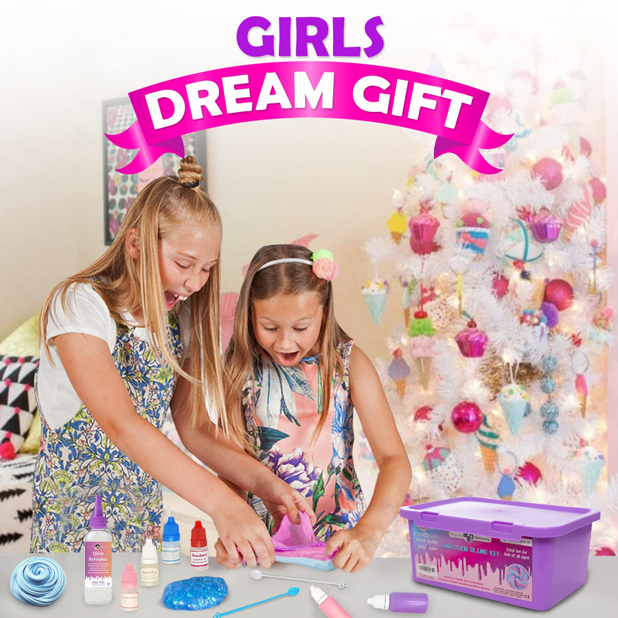 Original Stationery Unicorn Slime Kit Supplies Stuff for Girls Making Slime [Everything in One Box] Kids Can Make Unicorn, Glitter, Fluffy Cloud, Floam Putty, Pink