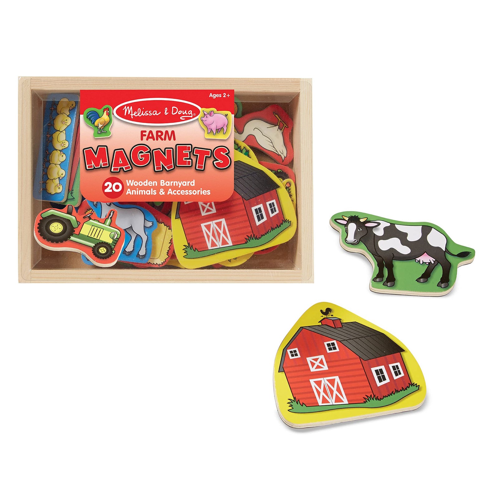 Melissa & Doug 20 Wooden Farm Magnets in a Box