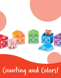 Learning Resources Peekaboo Learning Farm, Counting, Matching & Sorting Toy, Toddler Finger Puppet Toy, Farm Animals Toys, Fine Motor Games, 10 Piece Set, Ages 18 mos+
