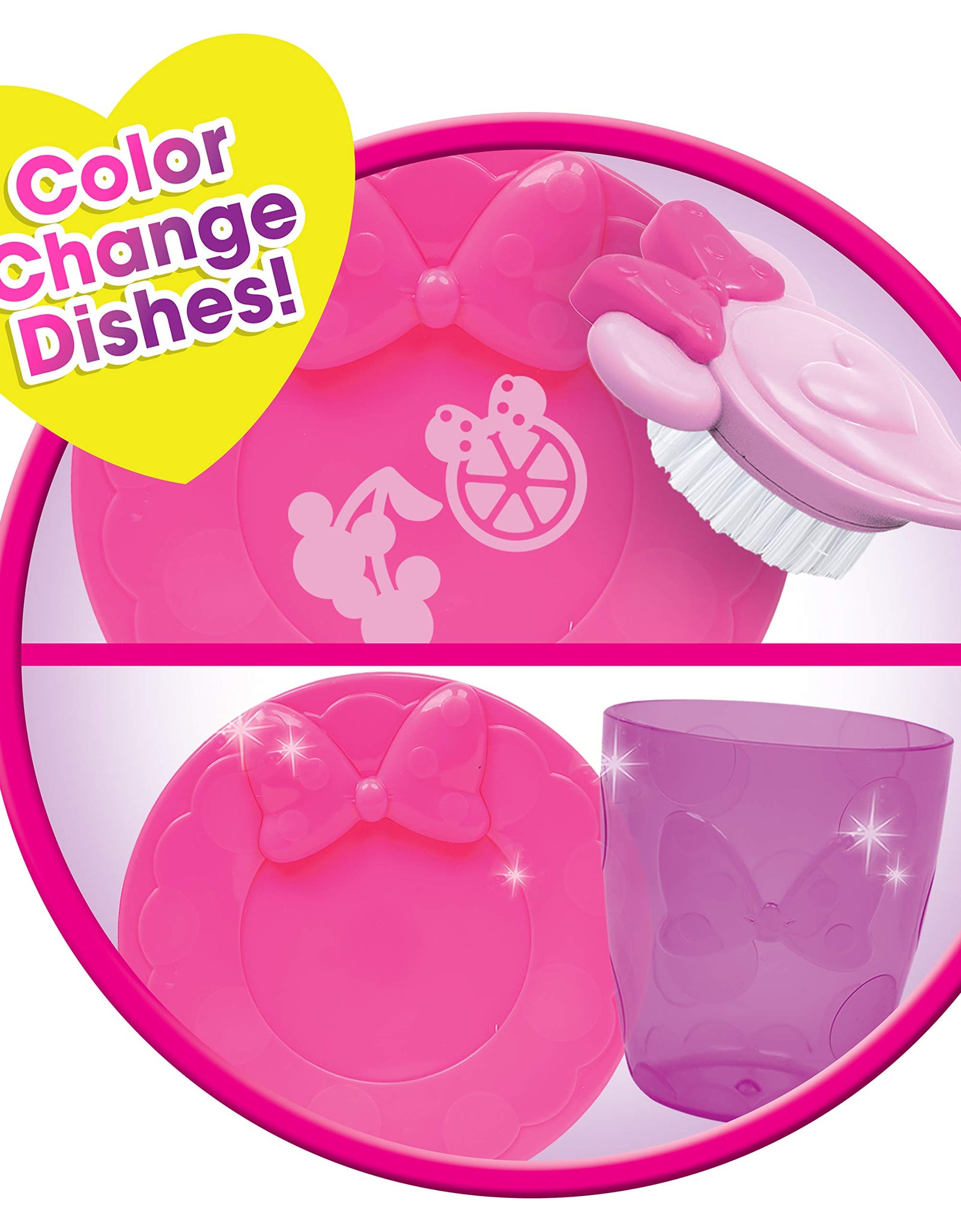 Minnie's Happy Helpers Magic Sink Set, Pretend Play Working Sink, Kids Kitchen Set Toys, by Just Play