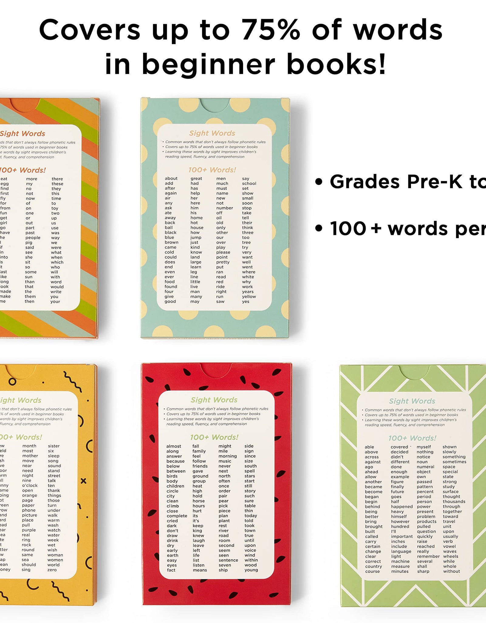 Think Tank Scholar 520 Sight Words Flash Cards (Award-Winning) Set | Preschool (Pre K), Kindergarten, 1st, 2nd, 3rd Grade, Homeschool (Ages 3, 4, 5, 6, 7, 8, 9) | Dolch & Fry High Frequency Site Words