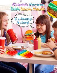 iTechjoy Fidget Toys Set, Bubble Popping Push Popper Sensory Fidget Toys, Pop On Its Stress Relief Toy Popits for Autism,ADD,ADHD, Educational Game Toy for Kids Adults,Hamburger&Fries&Coke Cup Shapes
