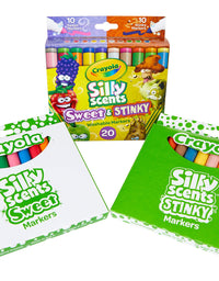 Crayola Silly Scents Sweet & Stinky Scented Markers, 20Count, Washable Markers, Gift for Kids, Age 3, 4, 5, 6
