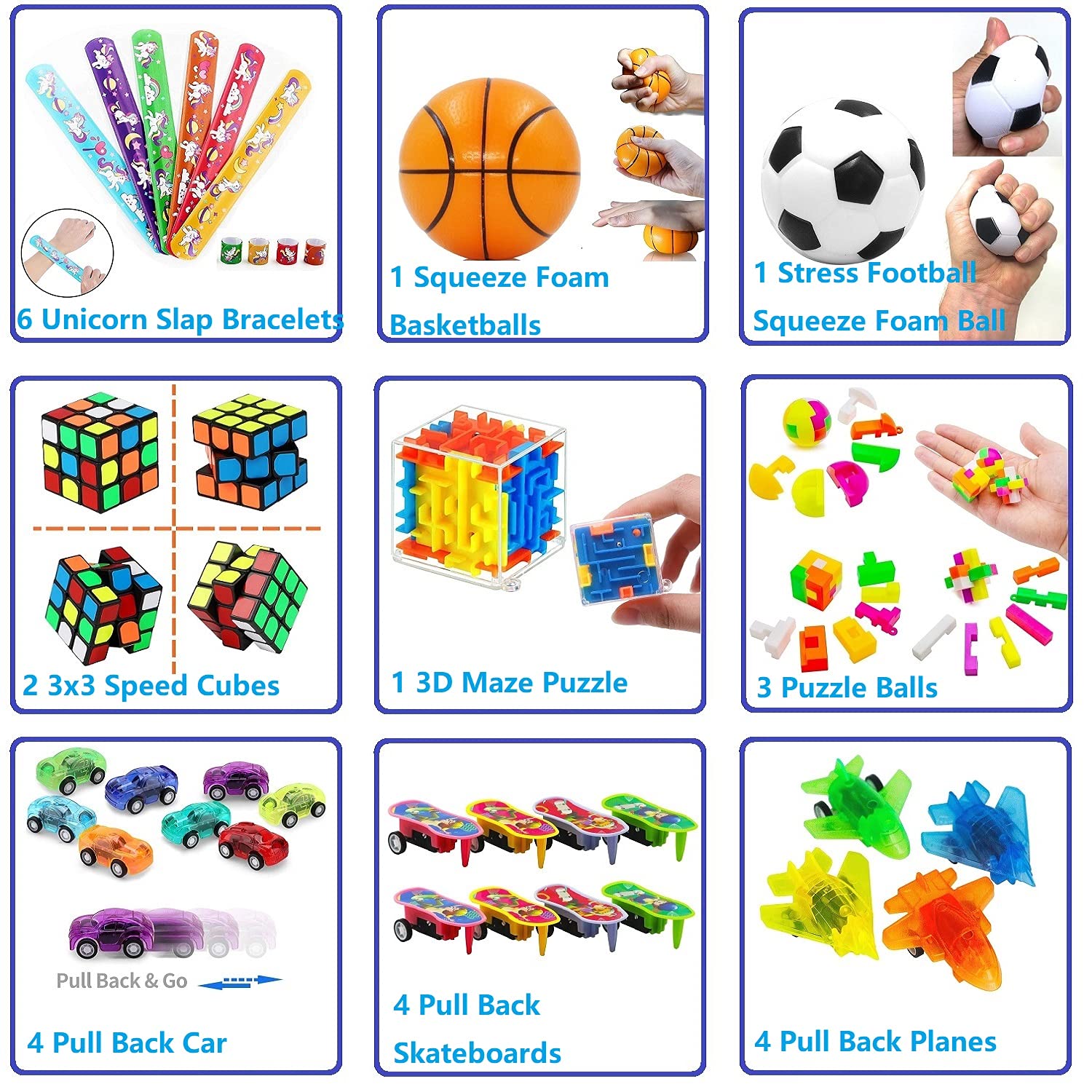 52 Pack Party Favors Toy Assortment Bundle for Kids,Birthday Bag Fillers Stocking Stuffers,Carnival Prizes School Classroom Rewards Treasure Box Toys Pinata Stuffers Goodie Bags Bulk Toys