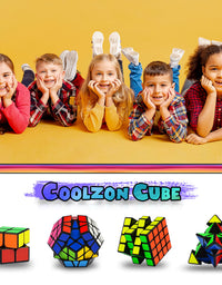 Speed Cube Set, Puzzle Cube, Magic Cube 2x2 4x4 Pyraminx Pyramid Megaminx Puzzle Cube Toy Gift for Children Adults, Pack of 4

