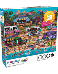 Buffalo Games - Pun Fuzzles - Hawaiian Food Truck Festival - 1000 Piece Jigsaw Puzzle
