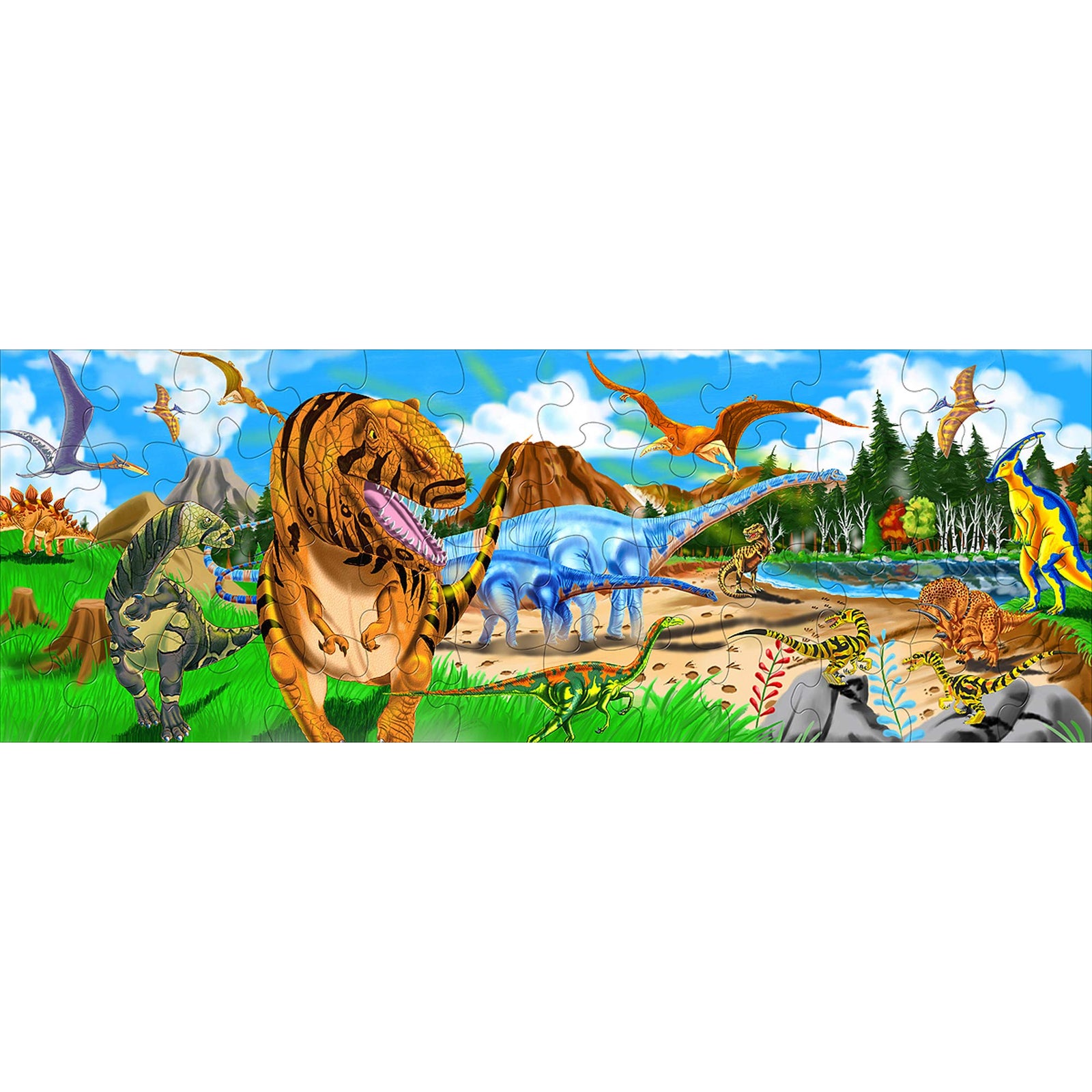 Melissa & Doug Land of Dinosaurs Floor Puzzle (48 pcs, 4 feet long)