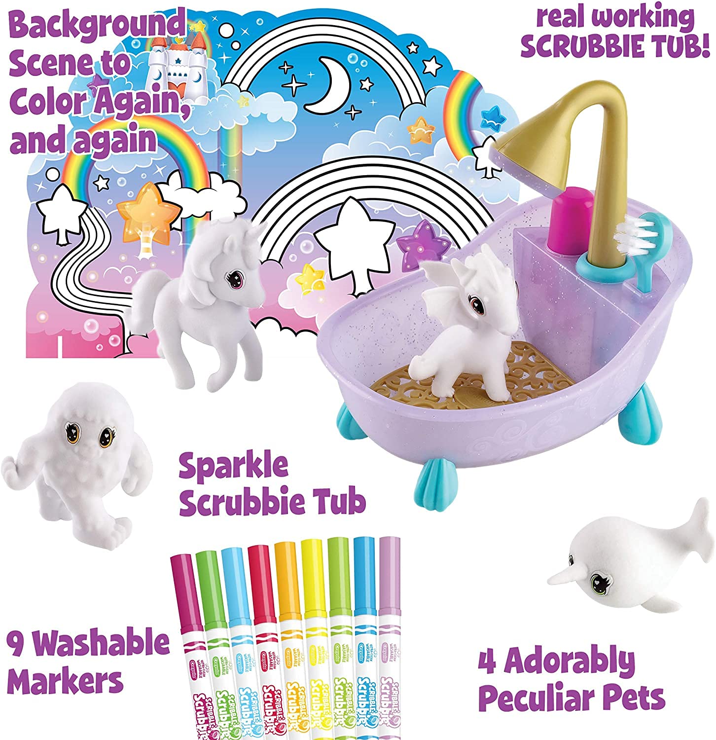 Crayola Scribble Scrubbie, Peculiar Pets, Gifts for Girls & Boys, Kids Toys, Ages 3, 4, 5, 6
